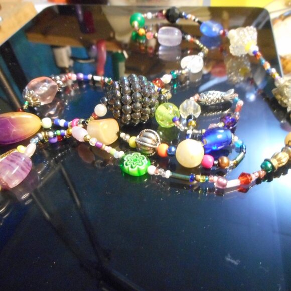HandCrafted Necklace about 30"  ...… variety of colors - Picture 2 of 7